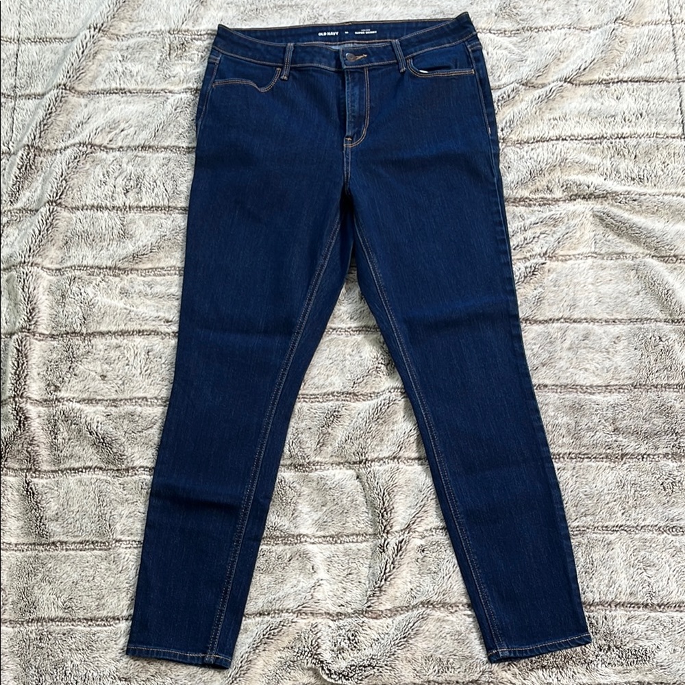 Old Navy Dark Blue High Rise Super Skinny Jeans